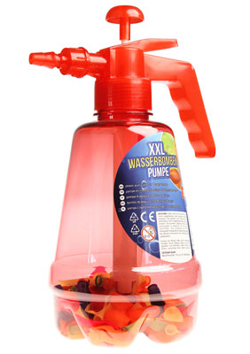 Wasserbombenfüller - Pumpe mit 100 Wasserballons - rot - 2 Wasserbombenfüller - Pumpe mit 100 Wasserballons - rot - 2