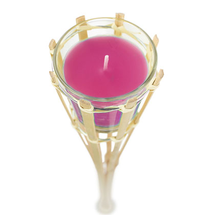 Gartenfackel mit Duftkerze im Glas - pink - 2 Gartenfackel mit Duftkerze im Glas - pink - 2