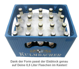 Bierkühler - Eisblockform für Bierkisten - 0,5 l Flaschen - 2