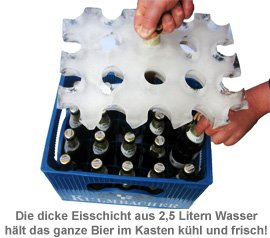 Bierkühler - Eisblockform für Bierkisten - 0,5 l Flaschen - 3