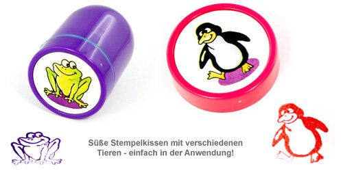 Tier Stempelset - süße Stempelkissen mit Tierdruck
