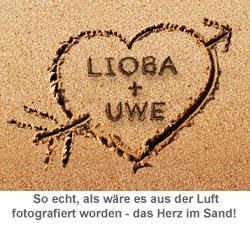 Herz im Sand - personalisierte Tasse - 2 Herz im Sand - personalisierte Tasse - 2