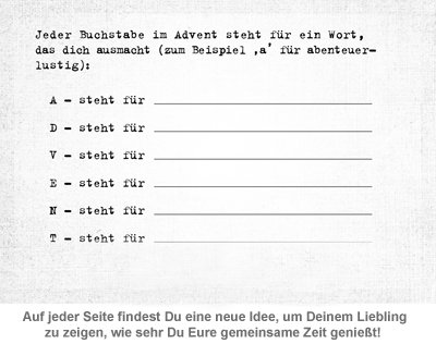 Adventskalender zum Ausfüllen - Was ich an Dir liebe - 2 Adventskalender zum Ausfüllen - Was ich an Dir liebe - 2