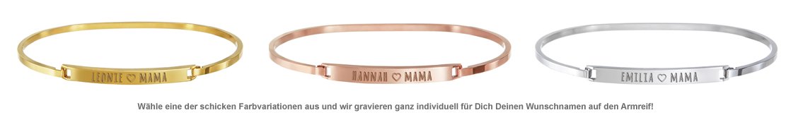 Armreif mit Gravur - Mama Name - 2 Armreif mit Gravur - Mama Name - 2