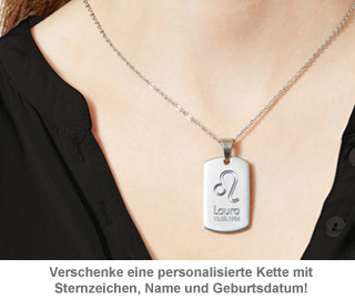 Army Dog Tag Kette mit Gravur - Sternzeichen Symbole - 2 Army Dog Tag Kette mit Gravur - Sternzeichen Symbole - 2