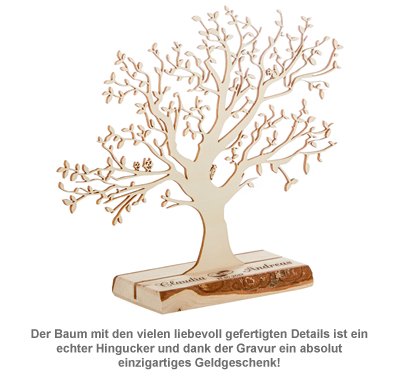 Baum mit Sockel graviert - zur Hochzeit (klein) - 2 Baum mit Sockel graviert - zur Hochzeit (klein) - 2