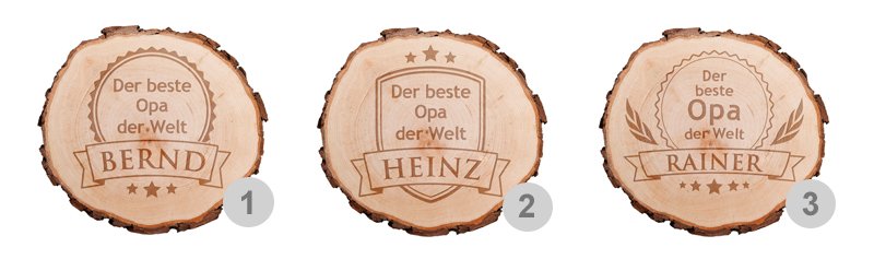 Baumscheibe mit Gravur - Der beste Opa der Welt - 2 Baumscheibe mit Gravur - Der beste Opa der Welt - 2