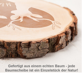 Baumscheibe mit Gravur - Hirschmotiv - 3 Baumscheibe mit Gravur - Hirschmotiv - 3