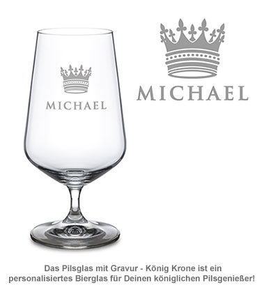 Bierglas mit Gravur - König Krone - 2 Bierglas mit Gravur - König Krone - 2
