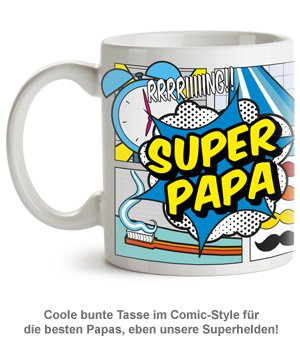 Comic Tasse Super Papa Fur Superhelden