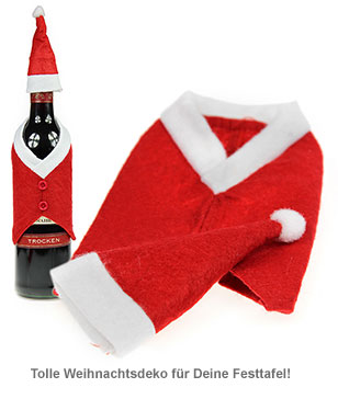 Flaschenanzug Weihnachtsmann - 2er Set - 2 Flaschenanzug Weihnachtsmann - 2er Set - 2