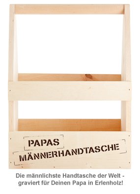 Flaschenträger mit Gravur - Papas Männerhandtasche - 2 Flaschenträger mit Gravur - Papas Männerhandtasche - 2