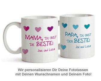 Fototassen Set - Eltern sind die Besten - 2 Fototassen Set - Eltern sind die Besten - 2