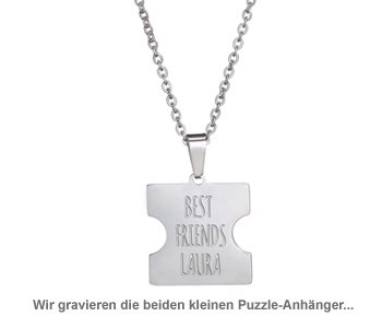 Freundschaftsketten Best Friends - Puzzle Teile graviert - 2 Freundschaftsketten Best Friends - Puzzle Teile graviert - 2