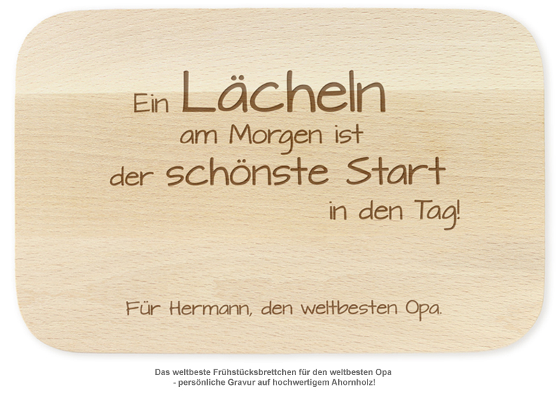 Frühstücksbrettchen mit Gravur - Spruch Opa - 2 Frühstücksbrettchen mit Gravur - Spruch Opa - 2