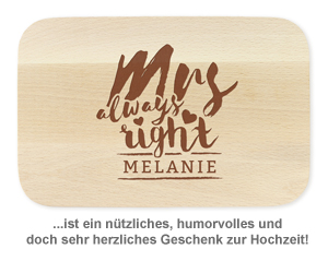 Frühstücksbrettchen Set mit Gravur - Mr and Mrs Right - 3 Frühstücksbrettchen Set mit Gravur - Mr and Mrs Right - 3