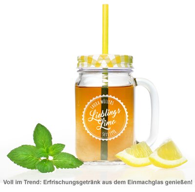 Glas mit Deckel und Strohhalm - personalisiert - 4 Glas mit Deckel und Strohhalm - personalisiert - 4