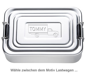 Gravierte Lunchbox für Jungs - quadratisch - 2 Gravierte Lunchbox für Jungs - quadratisch - 2