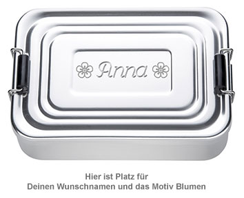 Gravierte Lunchbox für Mädchen - quadratisch - 4 Gravierte Lunchbox für Mädchen - quadratisch - 4