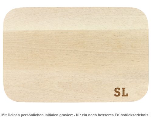 Graviertes Frühstücksbrettchen - Initialen - 2 Graviertes Frühstücksbrettchen - Initialen - 2