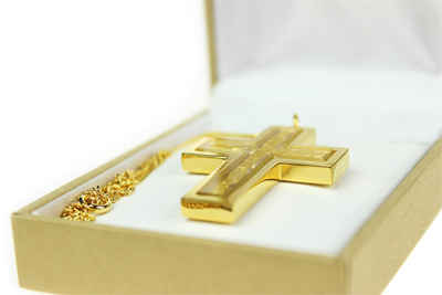 Halskette Kreuz mit 23 Karat Gold - 2 Halskette Kreuz mit 23 Karat Gold - 2