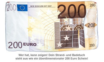 Handtuch 200 Euro Schein - 2 Handtuch 200 Euro Schein - 2
