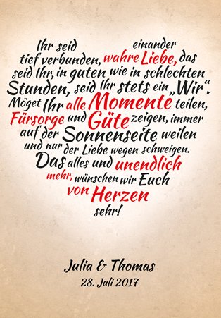 Herz aus Worten - personalisiertes Bild für Liebespaare - 2 Herz aus Worten - personalisiertes Bild für Liebespaare - 2