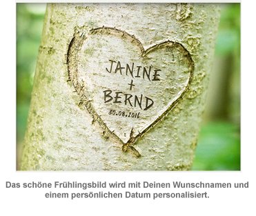 Herz im Baum Frühlingsbild - personalisiert - 2 Herz im Baum Frühlingsbild - personalisiert - 2