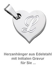 Herzanhänger Set für Paare - Initialen Gravur - 2 Herzanhänger Set für Paare - Initialen Gravur - 2