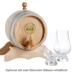 Holzfass mit Gravur Plakette - Jahrgang - 3 Holzfass mit Gravur Plakette - Jahrgang - 3