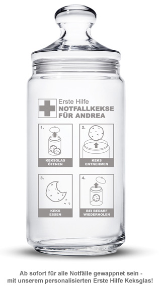 Keksdose mit Gravur - Notfallkekse - 2 Keksdose mit Gravur - Notfallkekse - 2