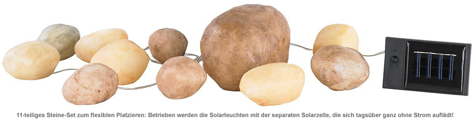 Leuchtsteine Set - Solar Gartenleuchten als LED Steine 11 ...