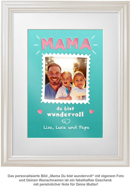 Mama Du bist wundervoll - personalisiertes Bild weiß - 2 Mama Du bist wundervoll - personalisiertes Bild weiß - 2