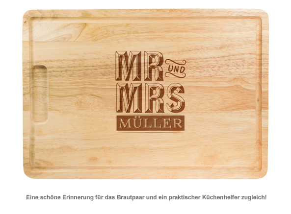 Mr und Mrs - personalisiertes Schneidebrett - 2 Mr und Mrs - personalisiertes Schneidebrett - 2