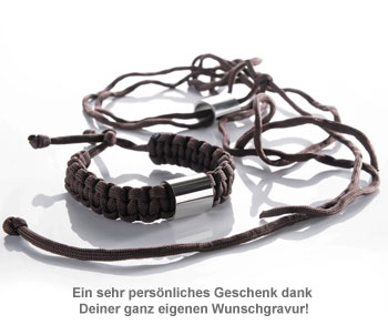 Paracord Armband graviert - Braun - 2 Paracord Armband graviert - Braun - 2