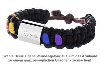 Paracord Armband graviert - Regenbogenfarben - 2 Paracord Armband graviert - Regenbogenfarben - 2