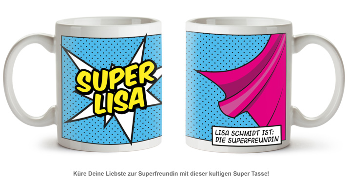 Personalisierte Supercape Tasse - Frau - 2 Personalisierte Supercape Tasse - Frau - 2