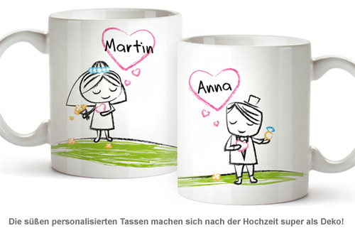 Personalisiertes Tassen Set - Brautpaar - 2 Personalisiertes Tassen Set - Brautpaar - 2