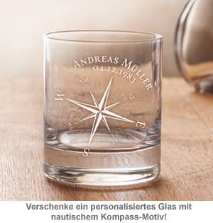 Personalisiertes Whiskyglas - Kompass - 3