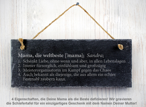 Schiefertafel mit Gravur - Definition Weltbeste Mama - 2 Schiefertafel mit Gravur - Definition Weltbeste Mama - 2