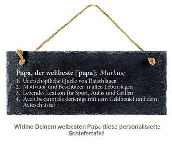 Schiefertafel mit Gravur - Definition Weltbester Papa - 2 Schiefertafel mit Gravur - Definition Weltbester Papa - 2