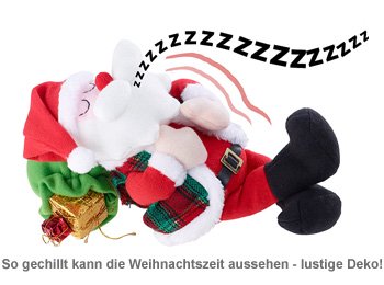 Schlafender Weihnachtsmann mit Bewegung und Sound - 2 Schlafender Weihnachtsmann mit Bewegung und Sound - 2