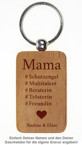 Schlüsselanhänger graviert - Hashtag Mama - 2 Schlüsselanhänger graviert - Hashtag Mama - 2