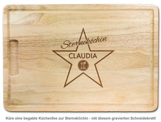Sterneköchin - personalisiertes Schneidebrett - 2 Sterneköchin - personalisiertes Schneidebrett - 2