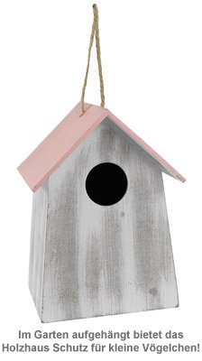 Vogelhäuschen mit Holzgravur - vier Farben - 3 Vogelhäuschen mit Holzgravur - vier Farben - 3