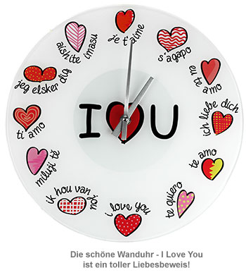 Wanduhr - I Love You - 2 Wanduhr - I Love You - 2