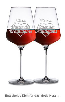 Weingläser für Bräutigameltern - 2 Weingläser für Bräutigameltern - 2