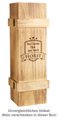Weinkiste rustikal mit Gravur - Bester Opa - 3 Weinkiste rustikal mit Gravur - Bester Opa - 3