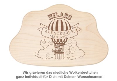 Wolkenbrettchen mit Gravur - Ballonfahrer - 2 Wolkenbrettchen mit Gravur - Ballonfahrer - 2