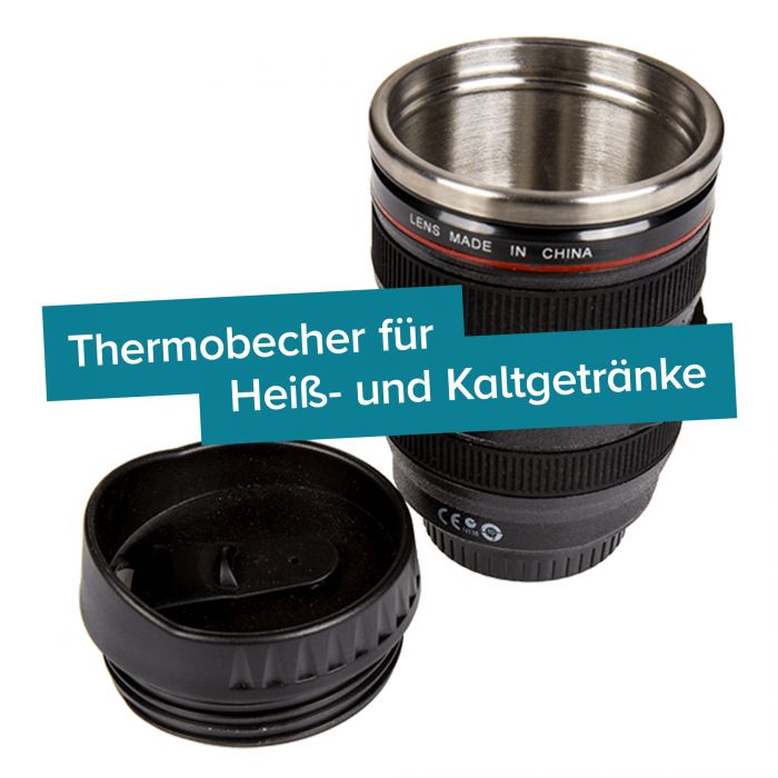 Thermo Kaffeebecher - Kamera Objektiv